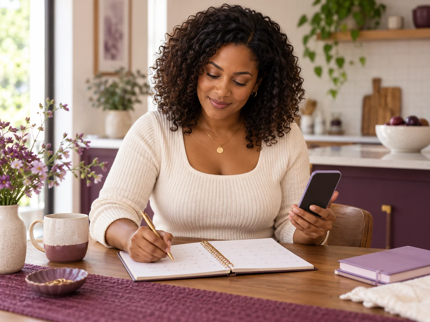 A woman keeping a record of changes in her menstrual cycle.